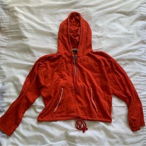 J.Crew Red Hooded Sweatshirt